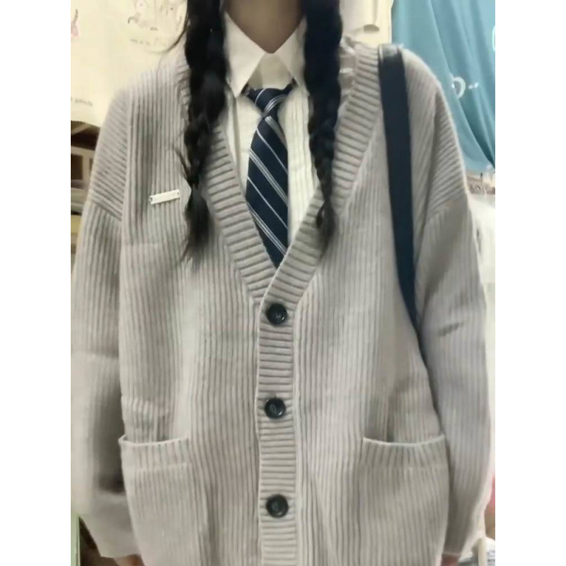 软糯慵懒秋冬2025新款宽松外套韩系穿搭上衣针织毛衣女慵懒风开衫|undefined