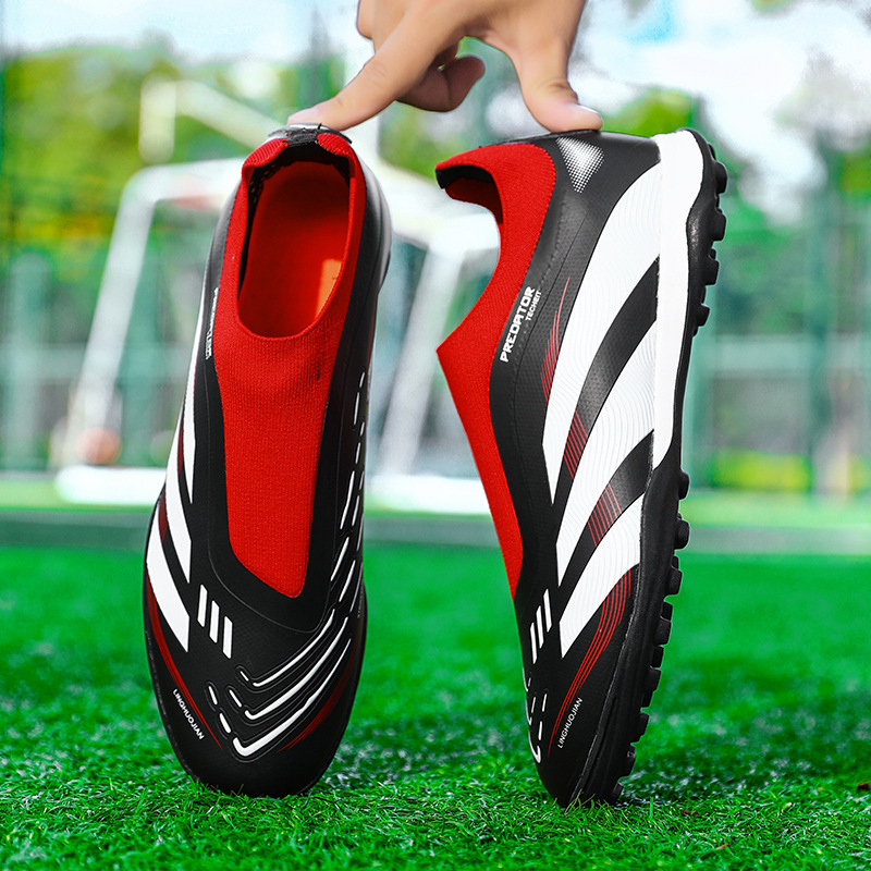 Zapatillas de Fútbol Tejidas de Corte Bajo AG TF Caucho TPU Transpirable para Césped
