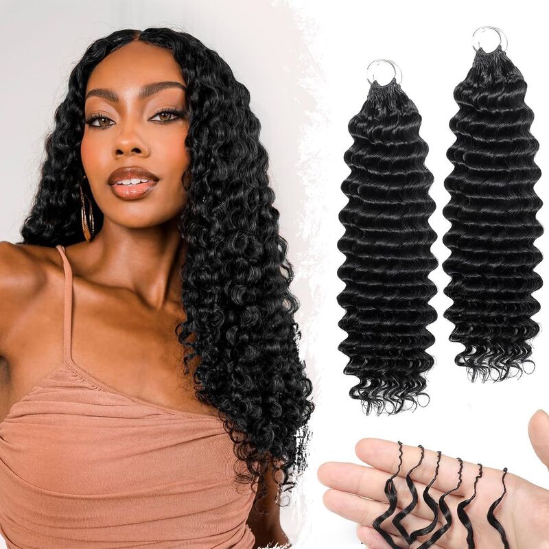 Human Crochet Hair for Black Women Deep Wave Cross-Border Human Crochet Hair Human Crochet Hair for Black Women Deep Wave Cross-Border Human Crochet Hair