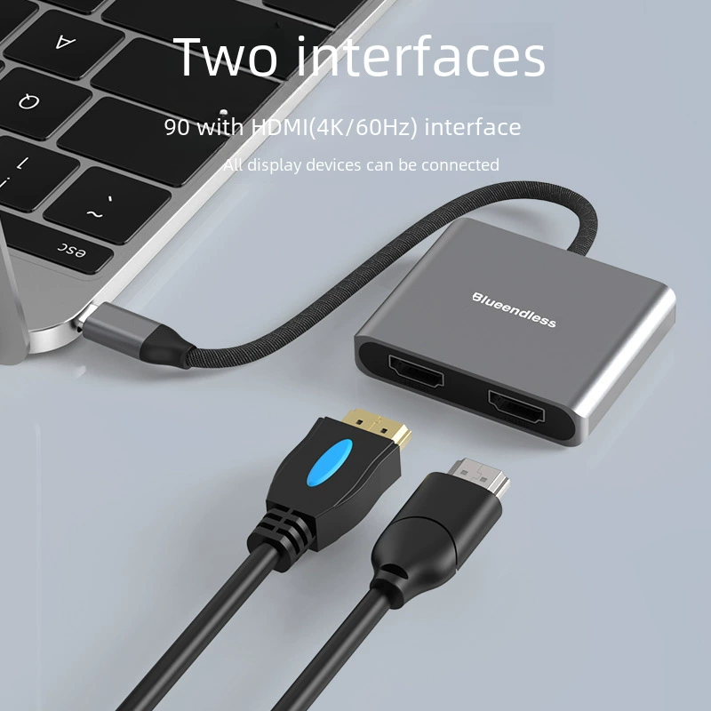Typec docking station dual hdmi multi-screen differential display 4k60hz high definition usb c to hdmi*2 converter docking station