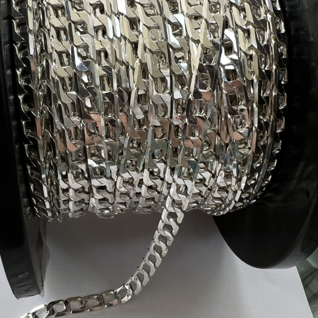 S925 Sterling Silber Kubanische Panzerkette Für Damen Und Herren_voghion.com
