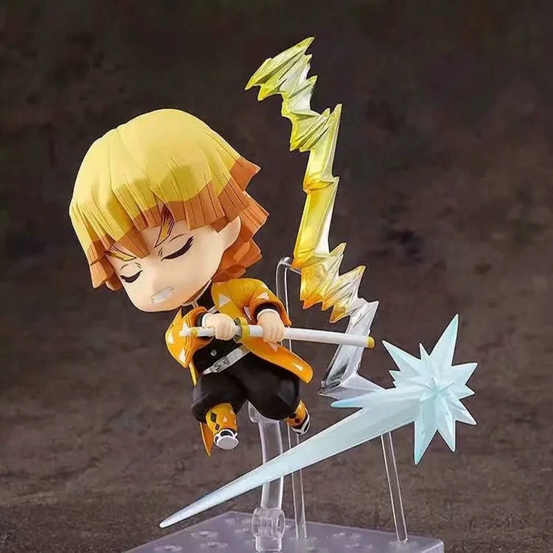 Фигура Q-версии PVC (Kimetsu no Yaiba Zenitsu), 10 см, шарнирные суставы и смена лица