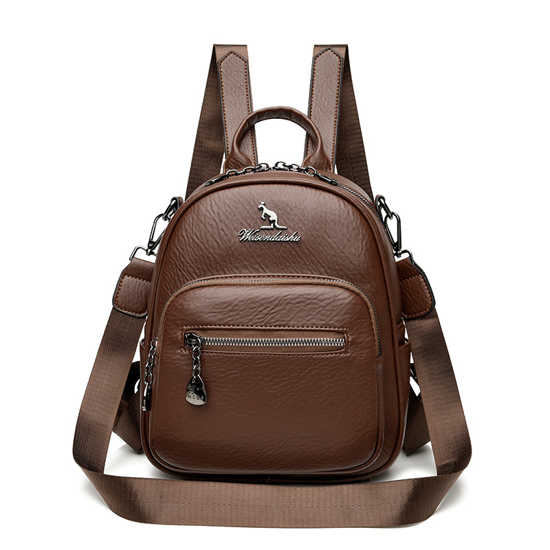 Mochila de alta textura para mujeres nueva moda transfronteriza multicolor mochila de cuero suave multifuncional mochila de viaje