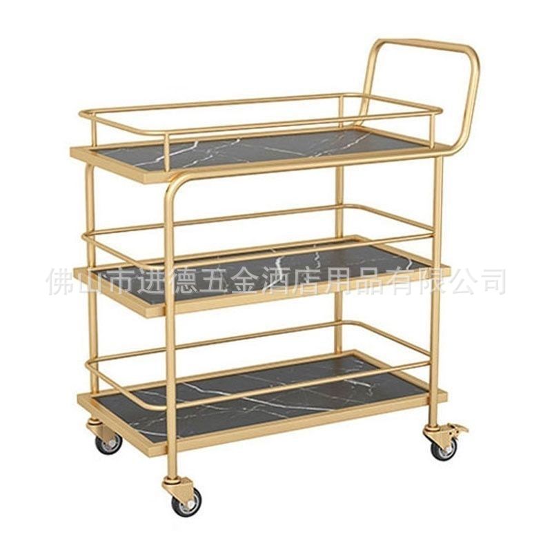 酒水车三层服务车酒水车餐车豪华长方形酒水车艺术点心车酒店用品