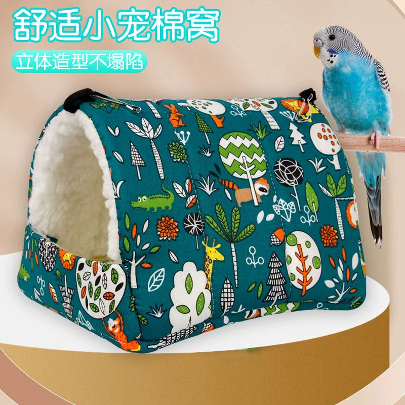 Оптовая продажа попугаев маленький хомяк теплый хлопок гнездо зимнее гнездо кролика зимнего спального мешка утолщенная белка