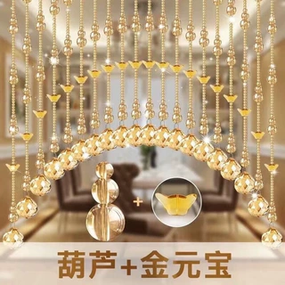 水晶珠帘门帘葫芦风水帘外门隔断客厅卧室卫生间家用免打孔挂帘子