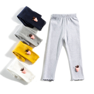 Random run amount of spring and autumn new girls leggings spring and autumn 95 cotton elastic wooden ear pants pants pants