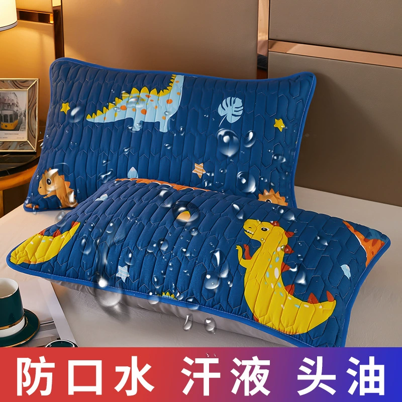 Waterproof quilted cartoon protective pillowcase, Amazon