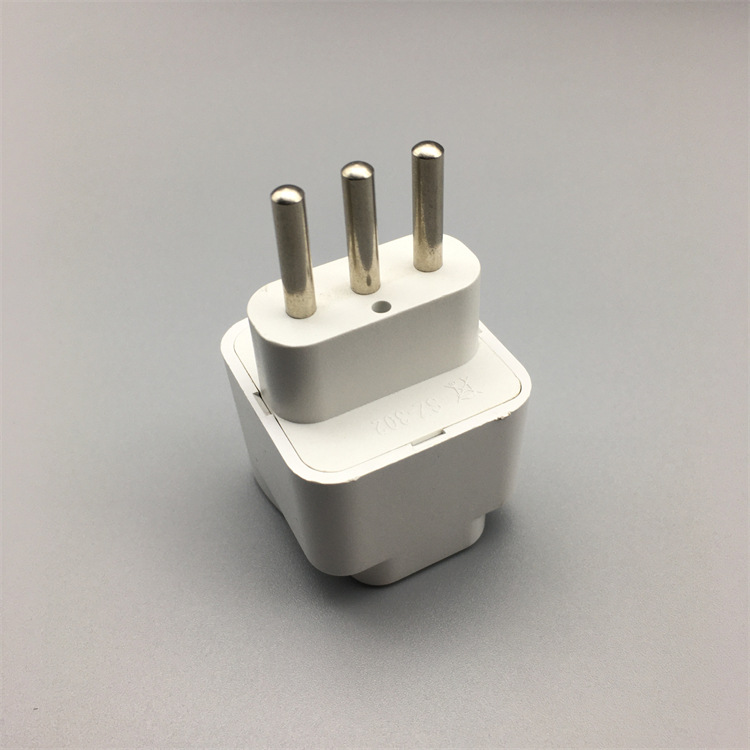 Adaptador de viaje universal, enchufe para Italia/Uruguay/Chile, estándar europeo, 3 clavijas redondas