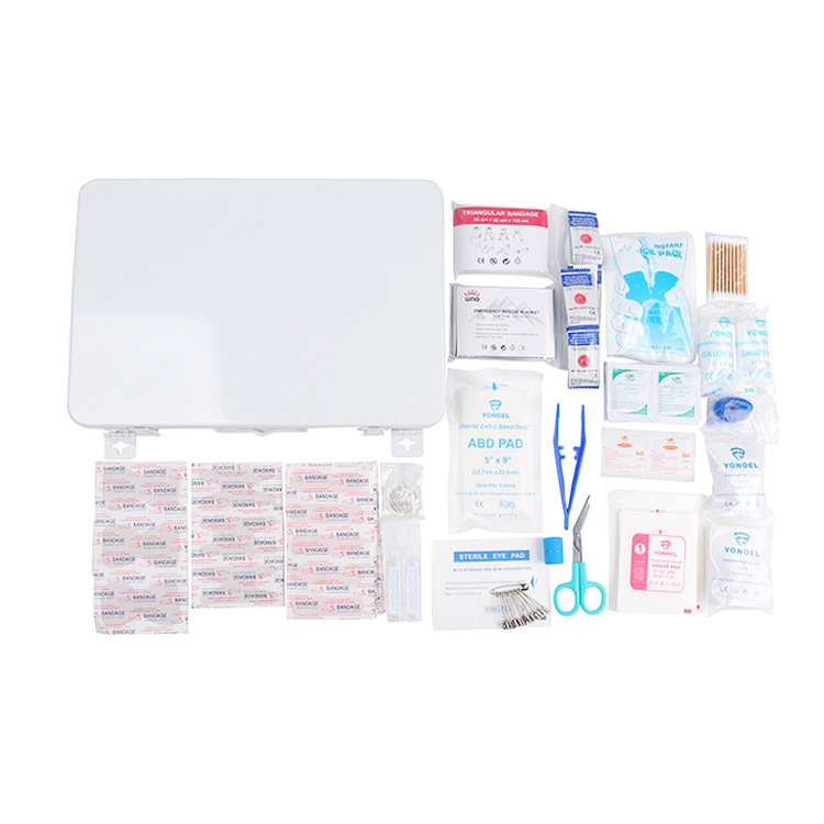 Middle East Hot Selling 100Person Satchel Iron Box First Aid Kit Outdoor Factory Medical Emergency Kit with Printed Emergency
