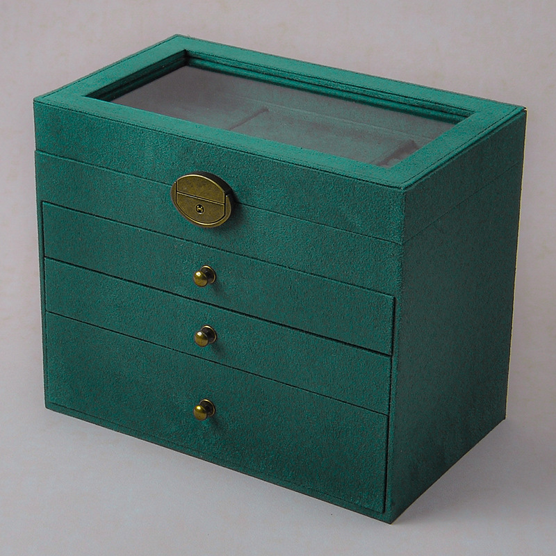 Jewelry Storage Box High-grade Exquisite Retro Lock Large Capacity Hand Jewelry Box Necklace Gold High-grade Jewelry Box