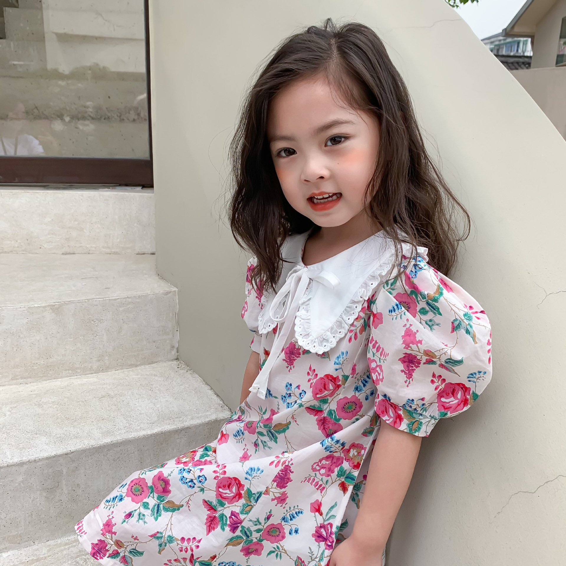 Váy Hoa Tay Phồng Bé Gái - 56T154 - Thời Trang Kids đẹp 1