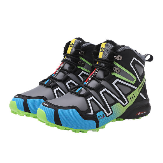 Autumn and Winter Cross-border Foreign Trade Outdoor High-top Riding Mountaineering Shoes Solomon fleece-lined Warm Thickened Lightweight Snow Boots for Men