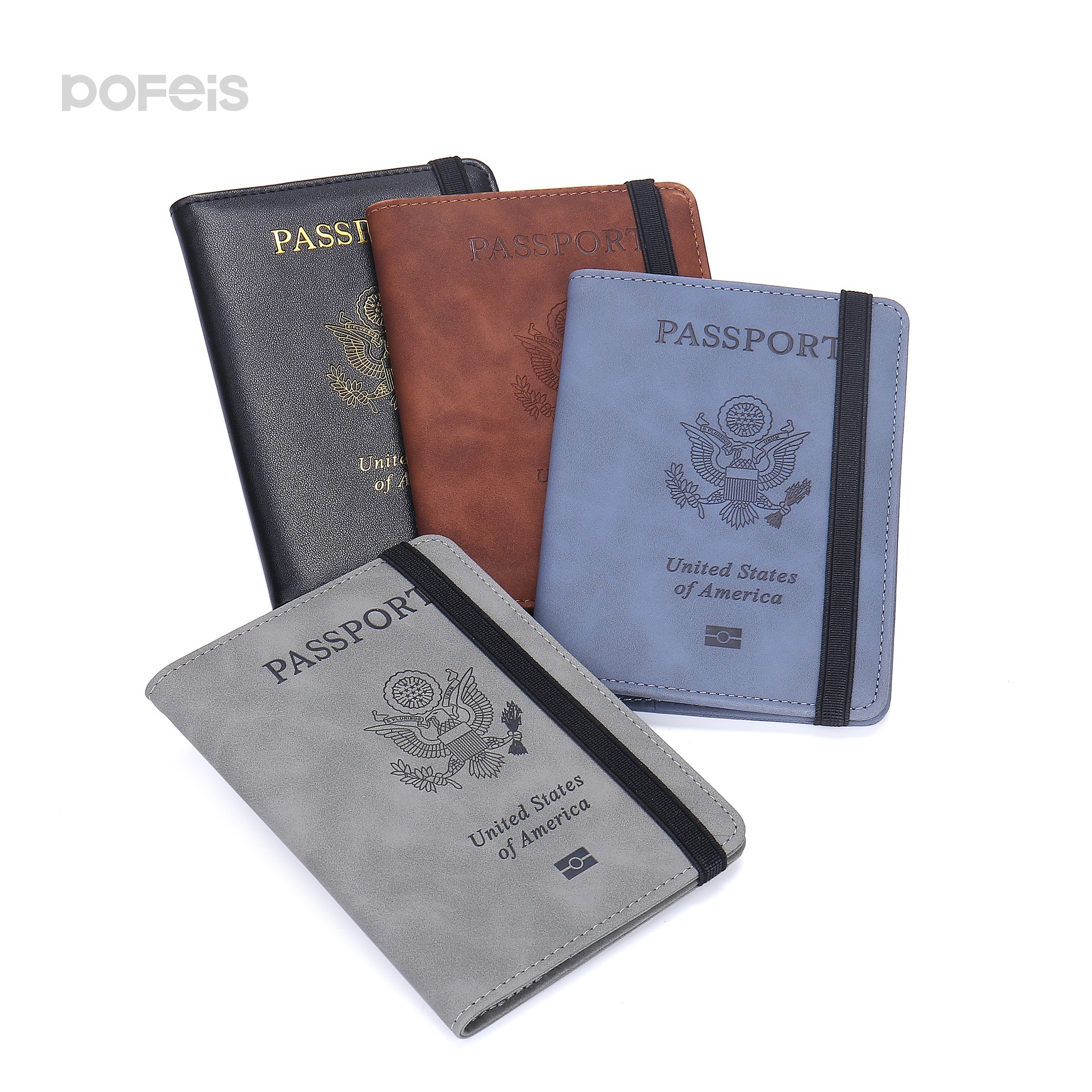 Multi-Color Customized Pu Leather Passport Holder Cover with Printable Iconic Logo Overseas Travel Passport Cosmetics Bag