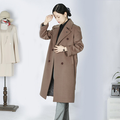 嘉欣克柔絲羊毛大衣2021秋冬新款韓版毛呢大衣女裝中長款毛呢外套