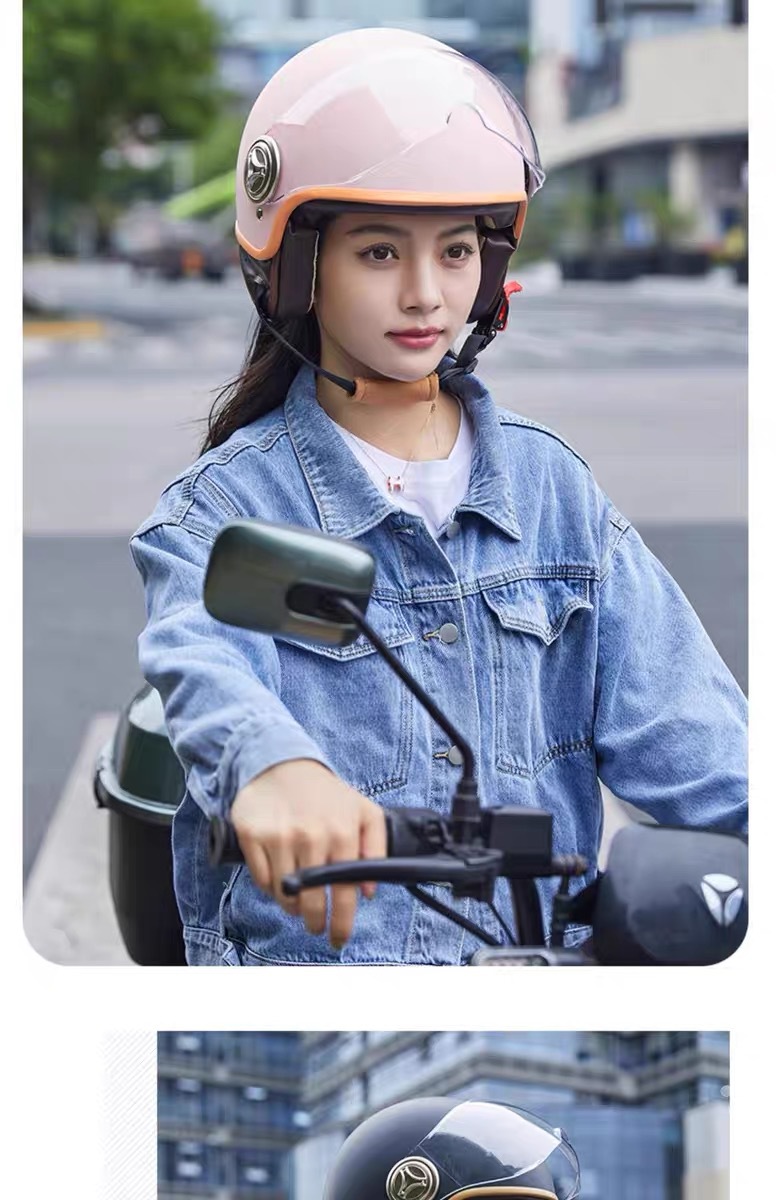 Foreign Trade Specializes in Supplying National Standard Electric Motorcycle Helmets, Four-Season Unisex Half Helmets, Autumn and Winter Warm and Safe Retro Harley Helmets