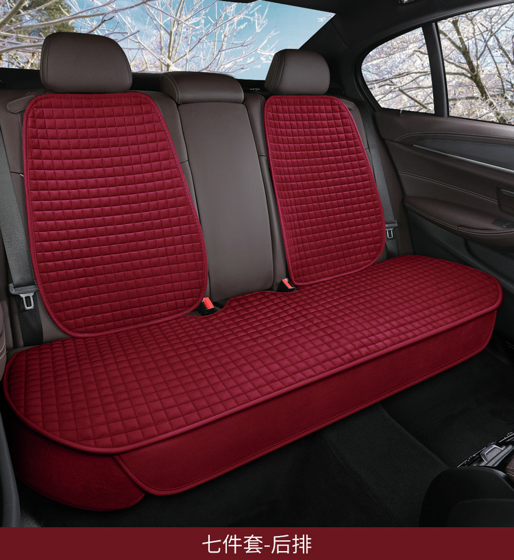Cross-Border Exclusive Plush Car Seat Cushion Winter Non-Slip Small Waist Universal Single Piece Single Seat Cushion Three-Piece Set