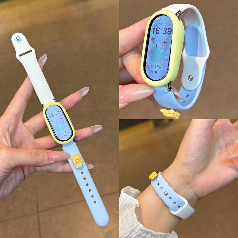 [DIY Baby Bear] Suitable for Xiaomi Mi Band 10 Ceramic Version Reverse Buckle Silicone Mi 9 Cute 9/8Nfc Strap