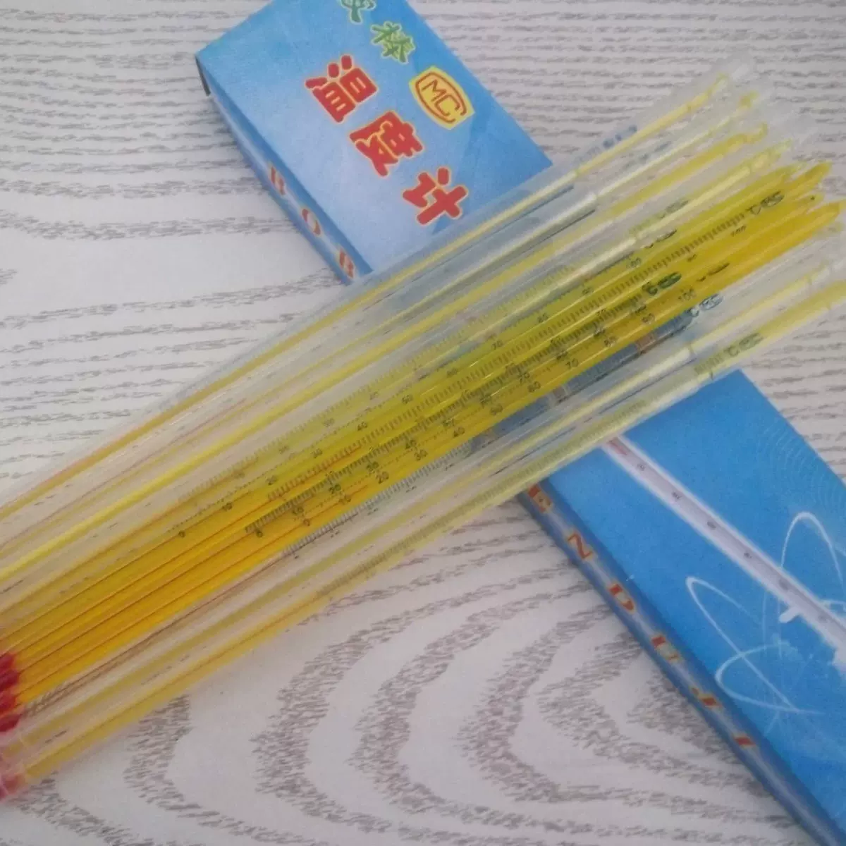 玻璃棒红水温度计 工业酒精温度计0-50-100-200℃测水温