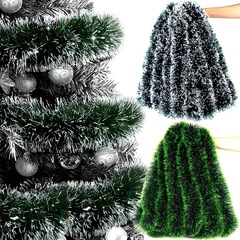 10m クリスマス装飾ダークグリーンと白のエッジカラーストリップ 15m グリーンエッジ松葉毛ストリップラテアートクリスマスツリー吊り装飾