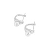 Brand fashionable earrings from pearl, Korean style, silver 925 sample, simple and elegant design