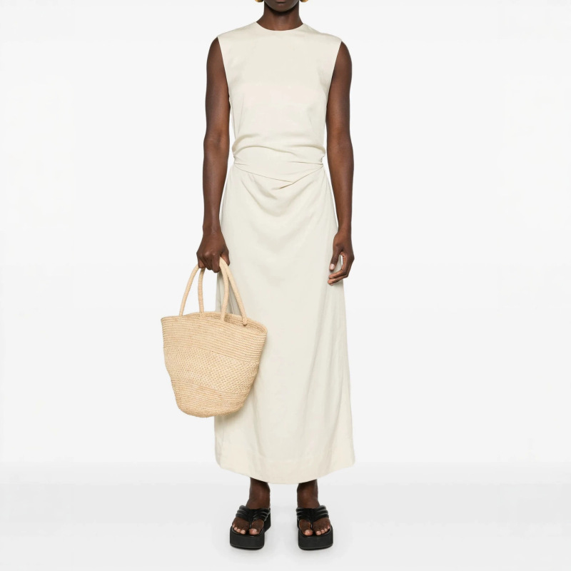 Tot**E (Original Style) 26Th Summer Collection Side Ruched Tie-Up Sleeveless Commuter Maxi Dress