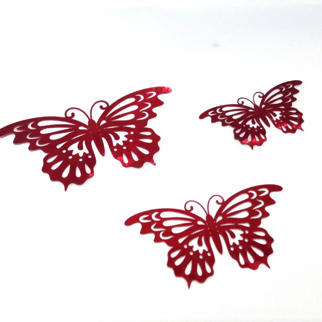 12 pegatinas doradas de mariposas huecas para pared, pegatinas de mariposas para decoración de paredes del hogar, pegatinas creativas de mariposas.