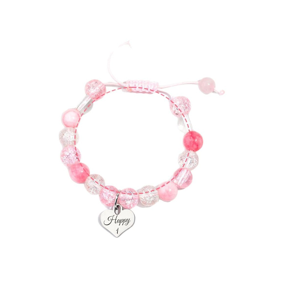 Bracelet stainless steel heart shaped