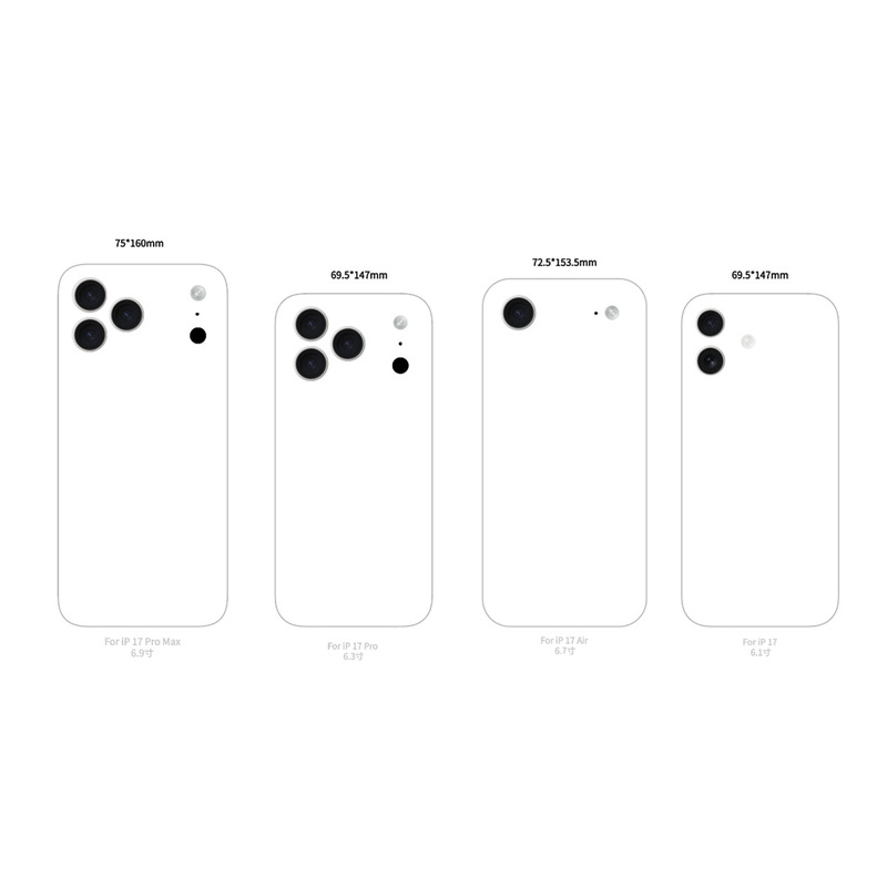 Spot Apple 17 16 Air Pro Max Protective Case Model Card Wholesale Iphone17 Card Paper