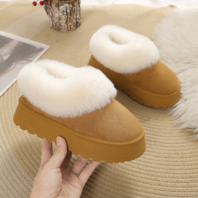 A new winter slip-on snow boots women's shoes plush one cotton shoes plus velvet thickened_voghion.com