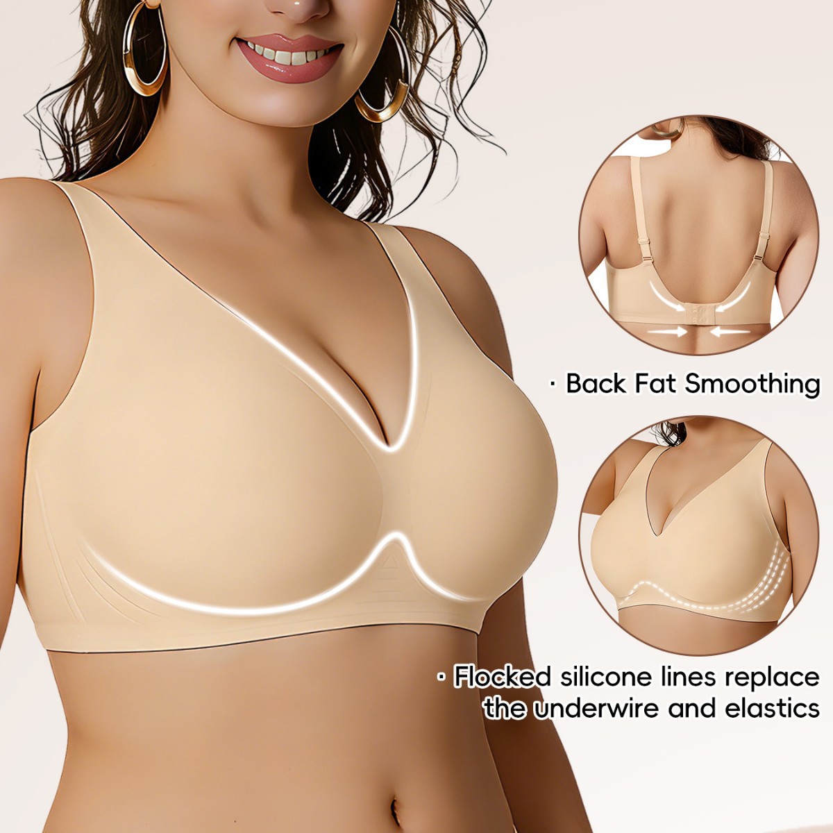 Amazon Cross-Border Seamless Jelly Strip Plus-Size Bra Without Underwire, Push-Up, Ice Silk, Outward Expansion Bra, Women's Leopard Print