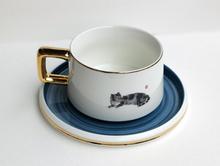 咖啡杯紅茶馬克杯陶瓷美插畫藝術家簡歐江南女子愛喝茶的小糯