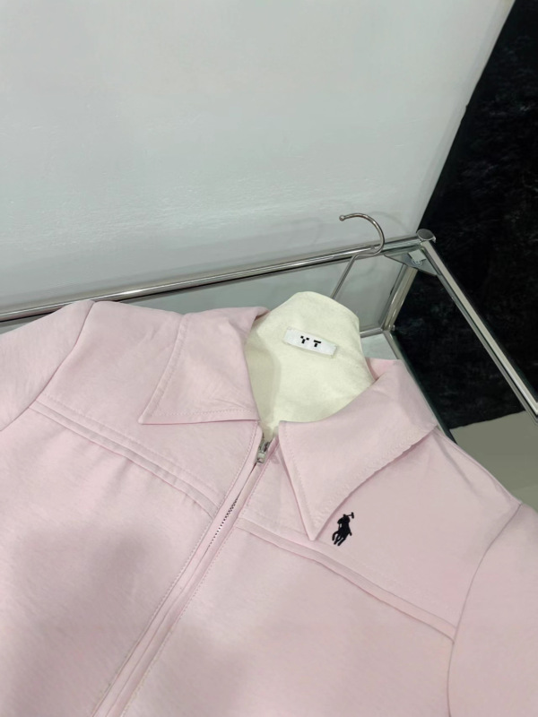 高品质~RL拉夫刺绣小马标翻领短款夹克女韩系宽松休闲长袖外套秋|undefined