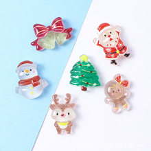 新款夜光可爱圣诞元素系列diy发光树脂配件手机壳头饰发夹水杯贴