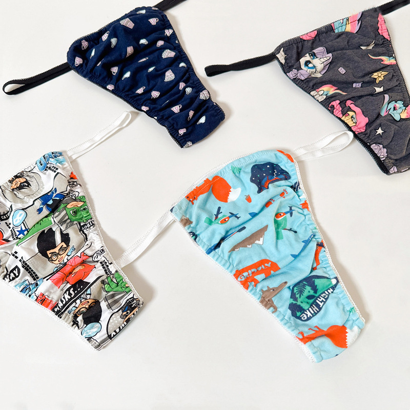 Japanese Style Cotton Soft Fashionable Cute Men's Wear Men's and Women's Couple's Cartoon Sexy plus size G-string Pocket Underwear