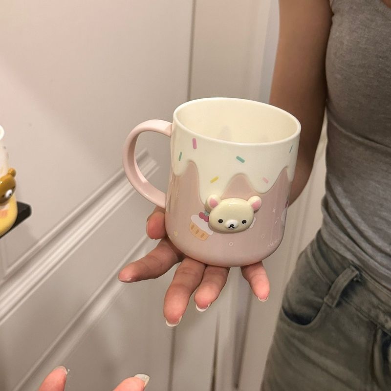 かわいいリラックマ洗面カップカップルうがいカップ家庭用高颜値歯磨きカップうがい学生寮カップ|undefined
