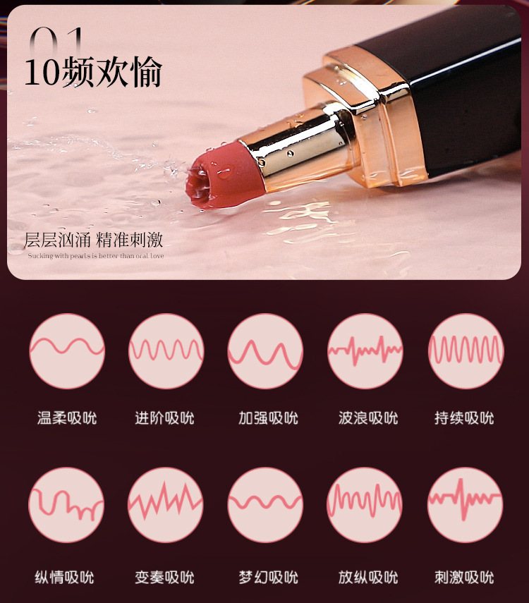 Mystery Lipstick Sucker Mini Vibrator, Strong Vibration, Portable Female Massager, Matte Black — detail image 21
