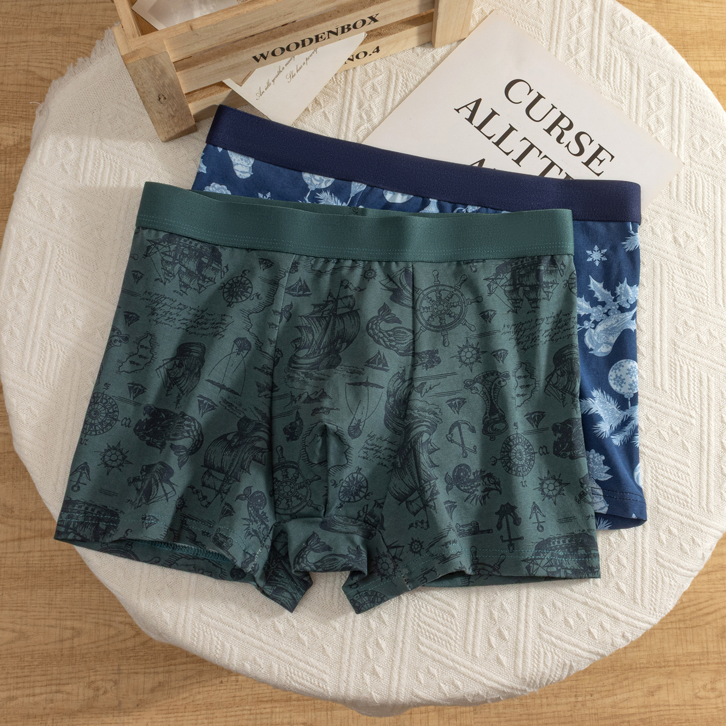 Explosión de la nueva ropa interior china de hombre algodón 7A, seda de morera antibacteriana, entrepierna transpirable y cómodas pantalones de cuatro hombres al por mayor