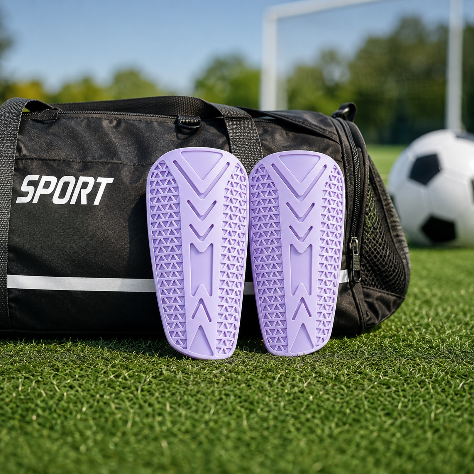 Children's Football Socks and Shin Guards for Boys and Girls, Long Tube, Non-Slip Training Shin Guards for Primary School Students and Youth