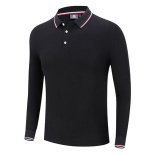 Double beads color long-sleeved advertising shirt lapel T-shirt polo shirt men's and women's same style group tooling cultural shirt clothes