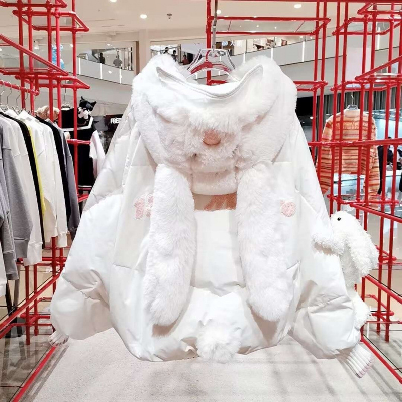 Designer White Princess Style Bread Suit Women's 2024 New Winter Design Sense Niche Cute Cotton-padded jacket Women's Winter Designer White Princess Style Bread Suit Women's 2024 New Winter Design Sense Niche Cute Cotton-padded jacket Women's Winter