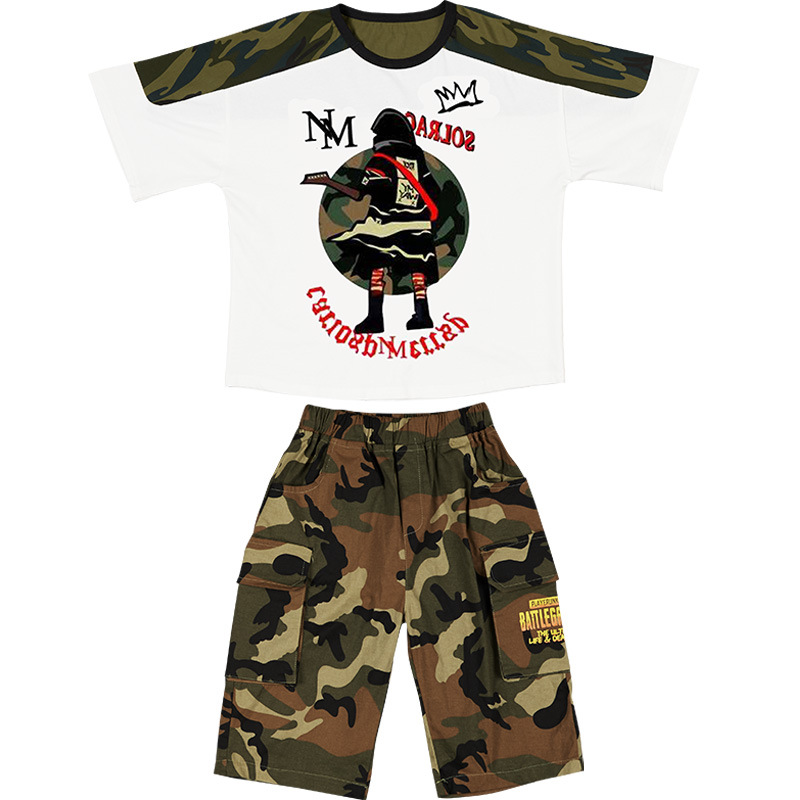 Tweedelige set 2023 Zomer Nieuwe Koreaanse editie Jongens Korte mouwen 8 jaar Middelgroot Grote jongen Trendy_voghion.com