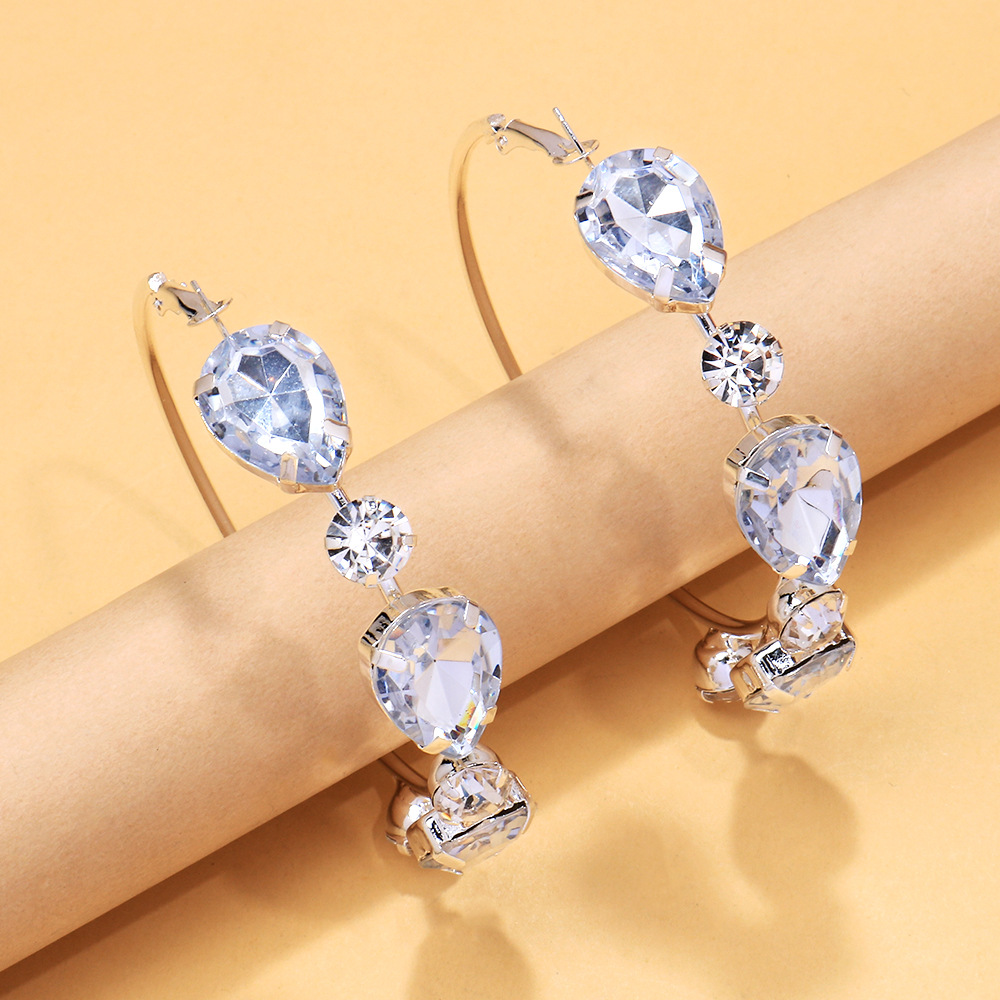 Europa y los Estados Unidos de nuevo conjunto de joyas de diamante de amor pendientes de gota de agua simple collar accesorios de novia conjunto de joyas