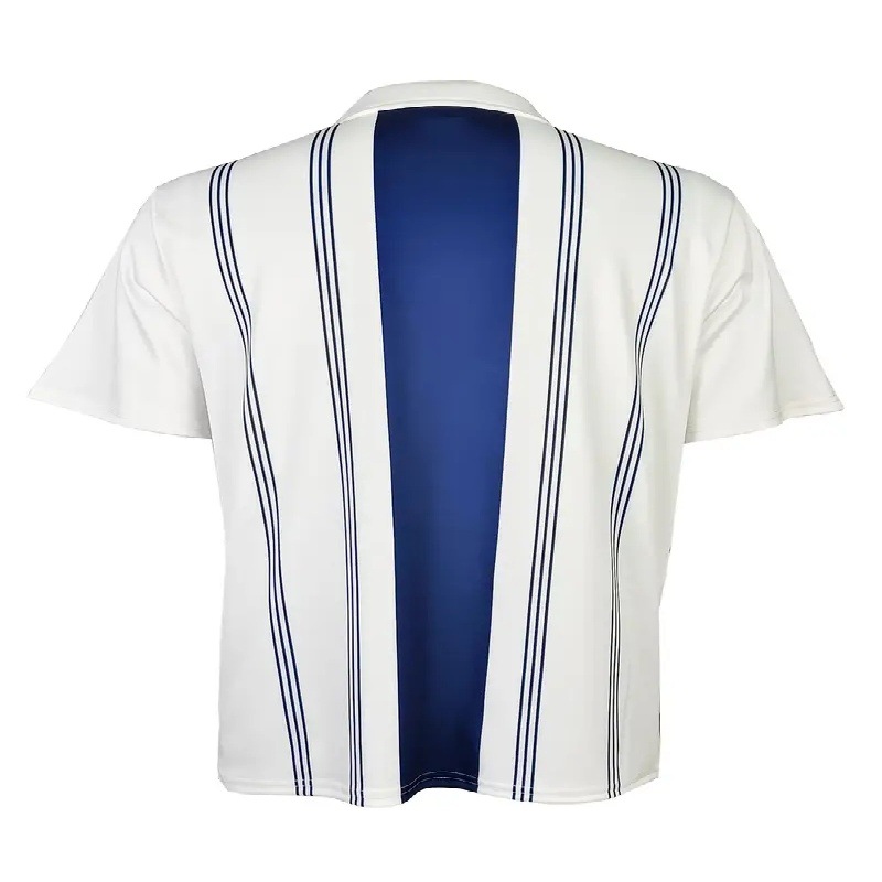 Camisa POLO con cremallera, deportes y ocio de verano para hombres, rayas azules y blancas, impresión digital 3D