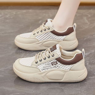 Summer Women's Shoes White Shoes New Korean Style Ins Female Student Mesh Breathable Height-increasing sneaker Casual Sneakers for Women