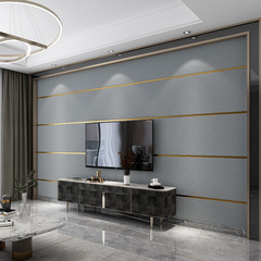 High end home decoration with horizontal and vertical stripes, thickened deer skin velvet non-woven wallpaper, living room, bedroom, TV, sofa, background wallpaper