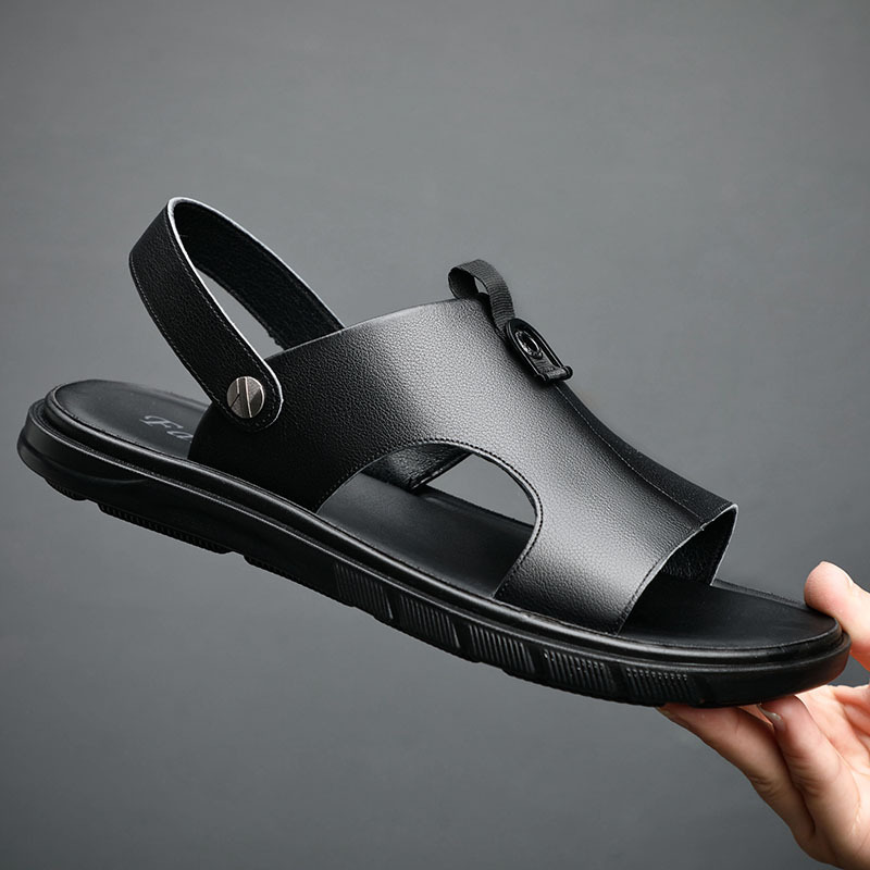 2021 verano nueva capa superior de piel de vaca sandalias de hombre moda casual zapatos de playa cuero genuino zapatillas europeas zapatos de hombre moda