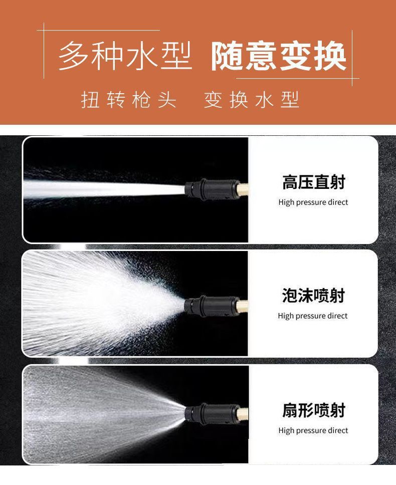 2025 New German Black Cat Car Wash Machine High-Pressure Water Gun Household Pressure-Boosting Floor Cleaning Water Pump Air Conditioner Cleaning Machine