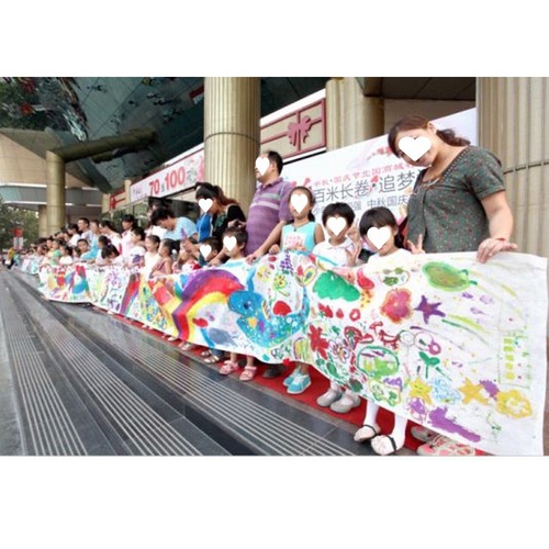 Outdoor 100-meter long canvas graffiti painting cloth white canvas kindergarten long scroll children's graffiti drop shipping