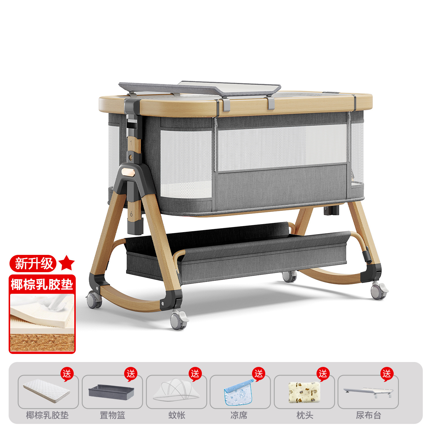 Cama de aleación de aluminio móvil portátil cuna cama plegable multifuncional bb cama recién nacida cama de empalme